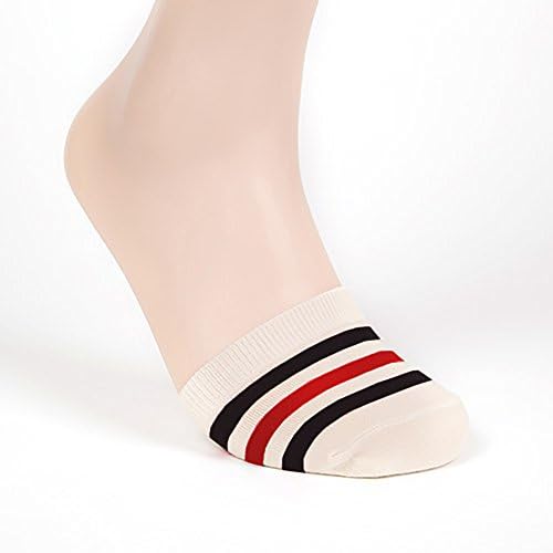 Kanei Tei Women's Bakha Casual Socks One size Beige with Black and Red stripes