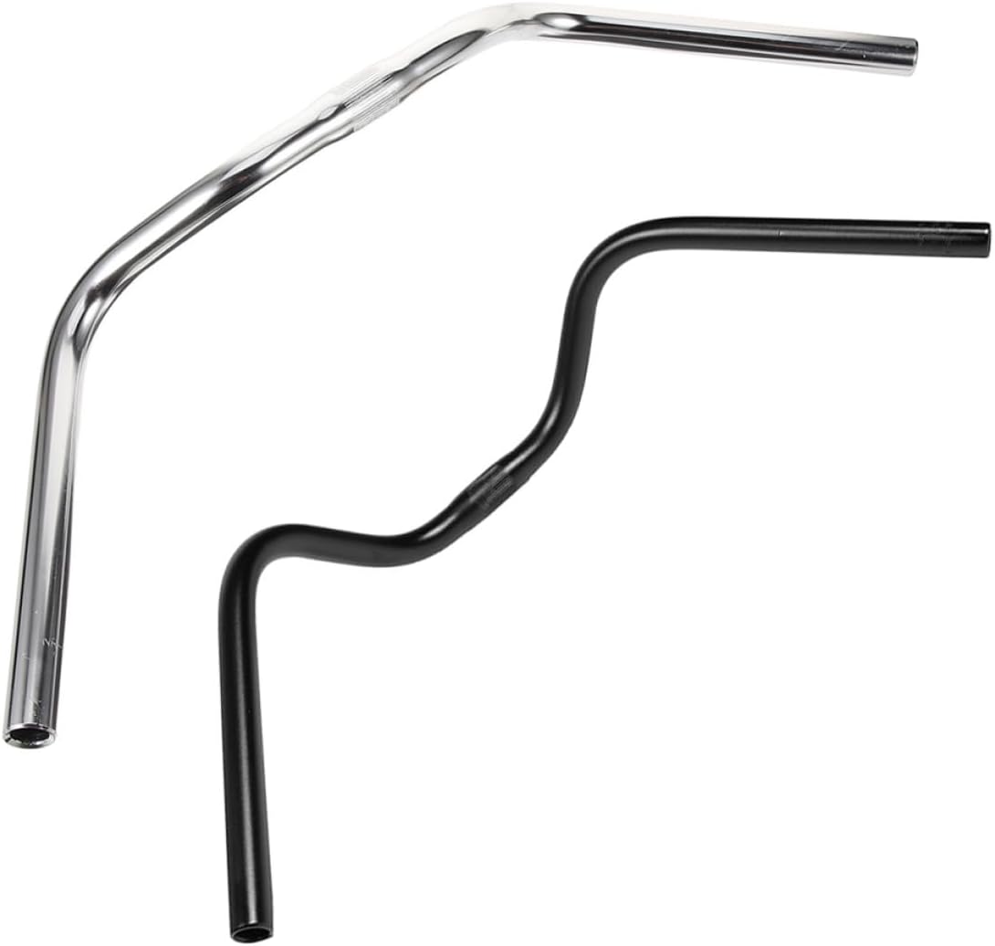 2pcs U-shaped Bike Handlebar Vintage Retro Cycling Handlebar Stainless Steel Mountain Bike Bend Replacement for Outdoor Riding