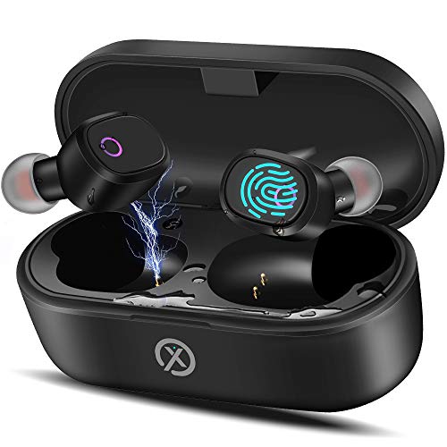 True Wireless Earbuds Headphones with Charging Case,TWS Bluetooth 5.0 Touch Control Noise Cancelling