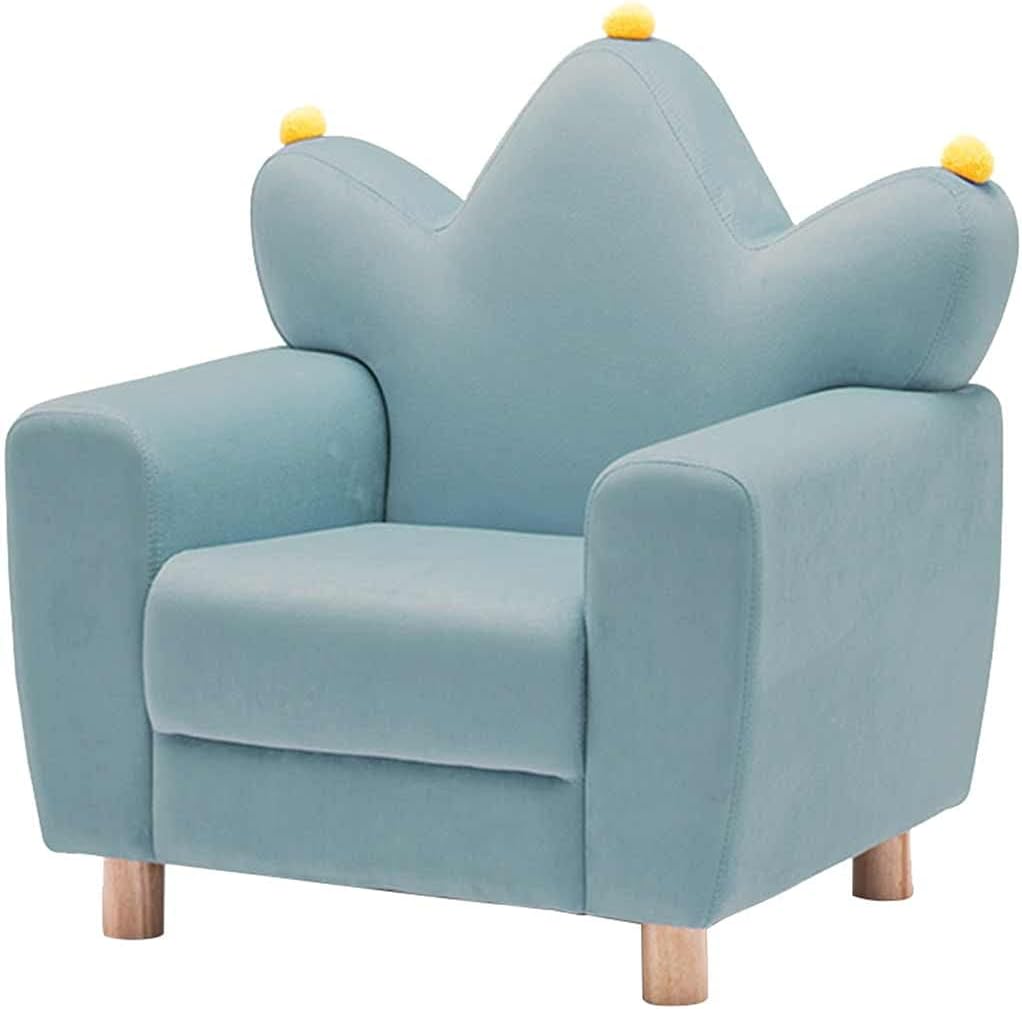 Couch Creative Crown-Shaped Princess Sofa Chair for Boys and Girls Comfortable Ice Velvet Resting Armchair Beside The Bed in The Bedroom Load-Bearing 60kg (Color : Blue Size: 675062cm) (Green 67*50