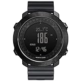 NORTH EDGE Apache 50m wasserdichte Digitaluhr mit Stoppuhr Alarm Countdown Höhenmesser Dual Time Barometer Kompass Armbanduhren für Herren Damen Kautschukband