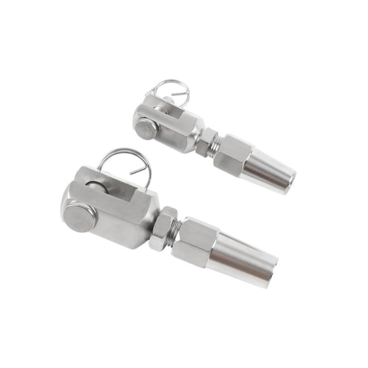 2 terminales de horquilla sin estampa de acero inoxidable for cables de 3 mm, 4 mm, 5 mm, 6 mm y 8 mm, instalación rápida de grado marino, accesorios de bricolaje, clips for cables de acero(3mm)