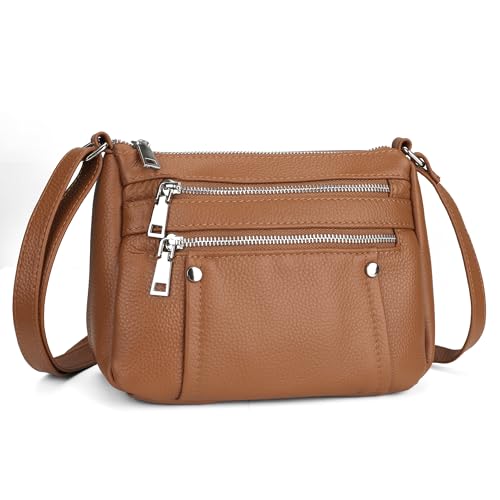 Image of befen Genuine Leather Crossbody Bags for Women Small Shoulder Bag for Ladies Cross Body Phone Bag for Girls Pocketbook Handbag with Multiple Pockets