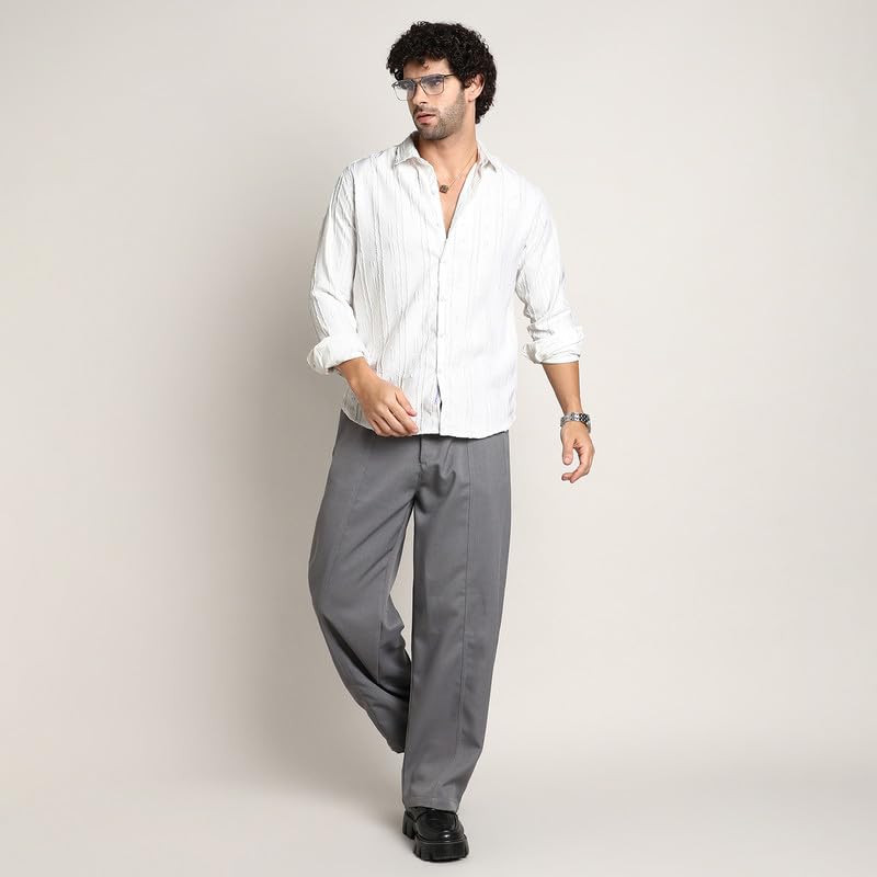 Image of CAHOOT Men's Shirt for Casual Wear | Mid-Rise | Regular Fit | Button Closure | Shirt Crafted with Comfort Fit for Everyday Wear