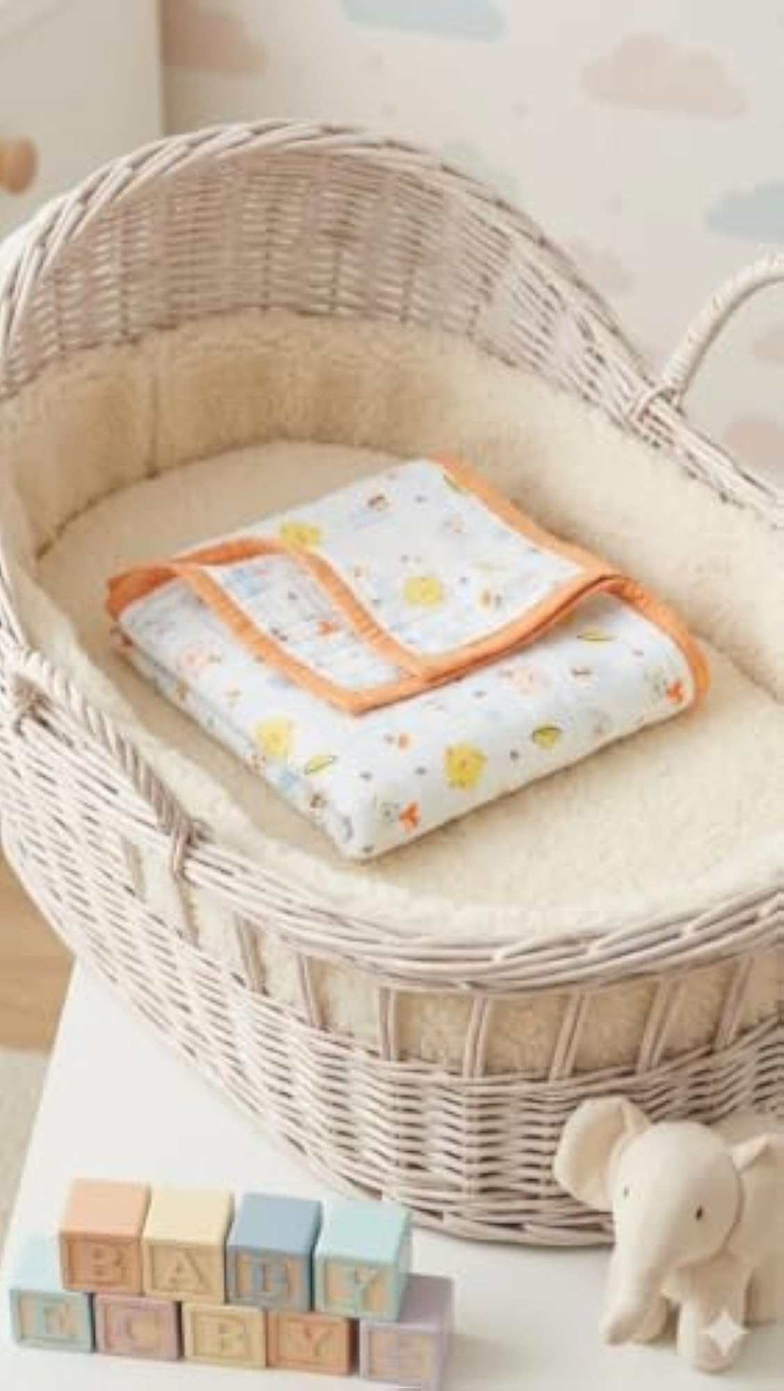 Baby Muslin Swaddle Blanket for Newborn, Soft Breathable Cotton