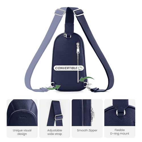 Image of befen Genuine Leather Sling Bag for Women, Anti Theft Crossbody Chest Bags