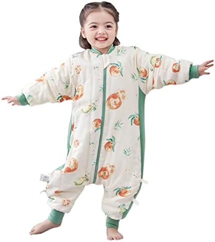 Chilsuessy Baby Sleeping Bag with Feet 2.5 Tog Toddler Sleeping Sack with Removable Sleeves Winter Nursery Wearable Blankets for Infant Boys Girls Super Soft, Sweet Fruit, M/2-3 Years