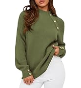 PRETTYGARDEN Womens Sweaters Fall 2024 Ribbed Knit Raglan Long Sleeve Mock Neck Pullover Sweater ...