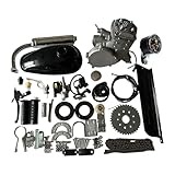 Dilwe Bicycle Engine Kit, 80CC Bike Motorized Bicycle 2-Stroke Cycle Petrol Gas Engine Motor Kit Set with SpeedometerBicycles and spare parts