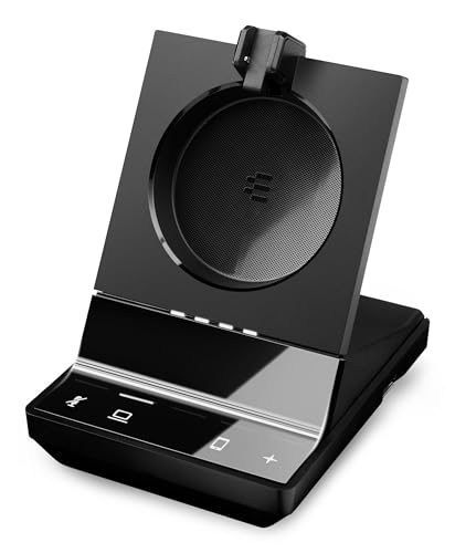 Image of Sennheiser SDW 5063 (506588) - Double-Sided (Binaural) Wireless DECT Headset for PC /Softphone Connection Dual Microphone Ultra Noise Cancelling, Black