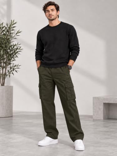 Image of Leriya Fashion Men Cargo Pants | 6 Pocket Cotton Cargo Joggers for Men | Loose Fit Stylish Pant with Pockets | Casual Baggy Trousers & Streetwear Lower (Available in Plus Size)