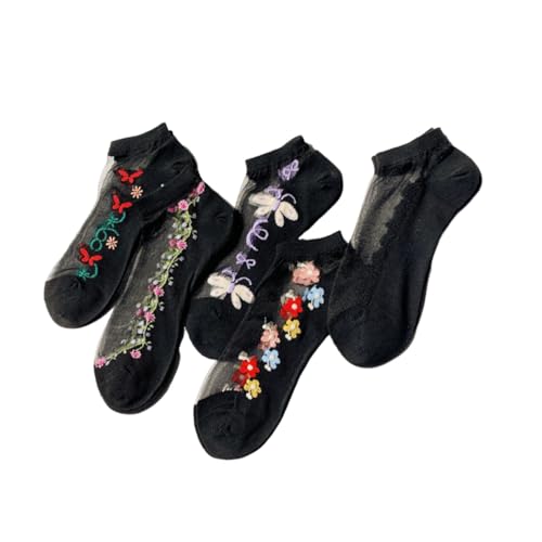 Benefeet Sox Cute Sheer Socks for Women Girls Lace Mesh Socks Transparent See Through Ankle Sock Ultra Thin Nylon Short Sock