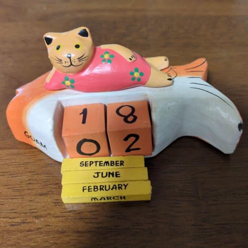 猫の置物カレンダー グアム製