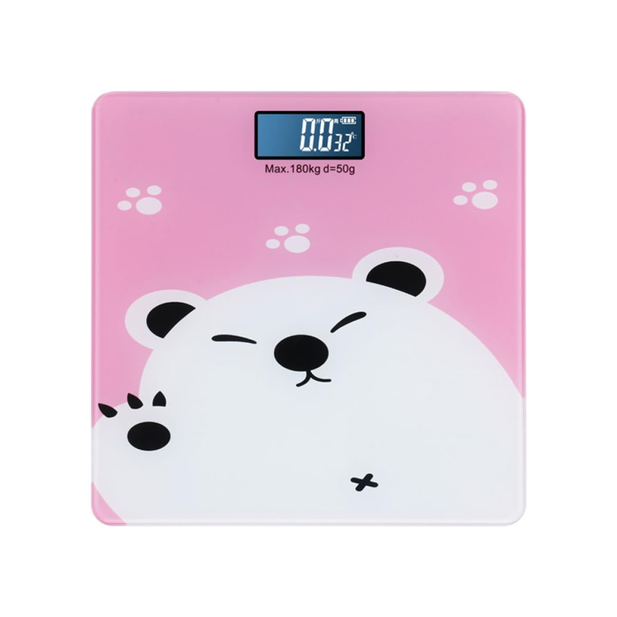 FRCOLOR Bilancia Digitale Cartoon Rosa per Adulti e Precisione Elevata con Sensore Temperatura Super Sottile e Facile da Leggere per Gestione Peso e Uso Domestico