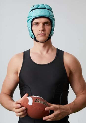 Head Collision Protection Padded Protective Headgear for Flag Football 7v7 Sports Game Green