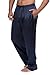 TexereSilk Men’s Luxury Silk Pajama Pants (Hiruko, Midnight Blue, L) Xmas Gift