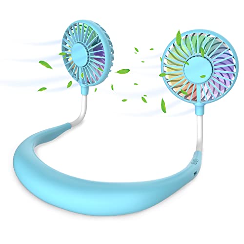 ITSHINY Tragbarer Ventilator, Nackenventilator Mini USB Ventilator Hände, Wiederaufladbarer...