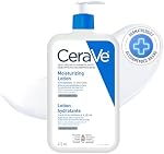 CeraVe Moisturizing Lotion, Visage quotidien léger & Hydratant corporel avec acide hyaluronique & Céramides, adaptés au sec & Peau sensible, sans parfum, non comédogène & Allergie testée, 473 mL