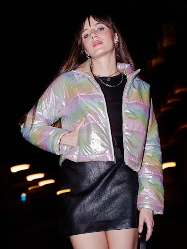 Image of The Souled Store Solids Women and Girls Solid Full Sleeve Cotton Blend Puffer Jackets