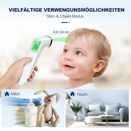 Viproud Fieberthermometer für Babys Kinder Erwachsene, Kontaktloses Stirnthermometer, Digitales...