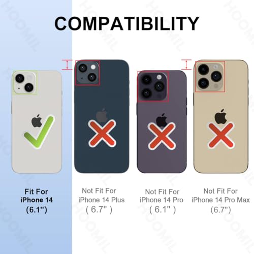 Image of HOOMIL Case for iPhone 14 6.1-Inch, Non-Yellowing, Drop Protection, Anti-Scratch Transparent Hard Back Phone Cover - Dark Purple
