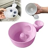Smart Fruit & Veggie Washer, Automatic Vegetable and Fruit Washer, Printing Automatic Fruit Cleaner Spinner, Vortex Spin Produce Cleaner for Berries, Leaves, Grapes (Pink, 5.5in)