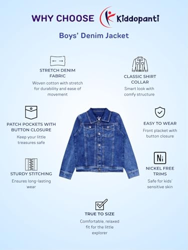 Image of Girls Full Sleeve Solid Crop Denim Jacket