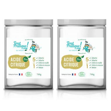 Acide Citrique Bio 1.4 Kg en Pot Réutilisable-Qualité Supérieure-Bio-Naturel-Français Cover