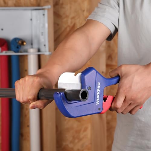 WORKPRO Ratchet PVC Pipe Cutter Tool, Up to 2-1/2", Pex Cutting Tool for Cutting PEX, PVC, PPR, and Plastic Hoses with Sharp 5Cr15MoV Stainless Steel Blades, Suitable for Home Repairs and Plumbers - Image 5