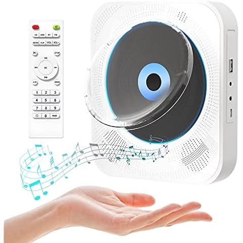 Reproductor de CD portátil con Bluetooth, Altavoces Hi-Fi, Radio FM y USB Cover