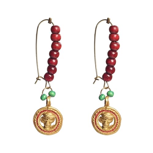 Image of Royal Queen & Empress Handcrafted Tribal Dhokra Earrings Collection for Women - Statement Ethnic Designs in Multiple Colours