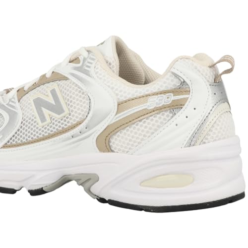 New Balance Unissex-adulto moderno, Branco/Bege, 12.5 Women/11 Men