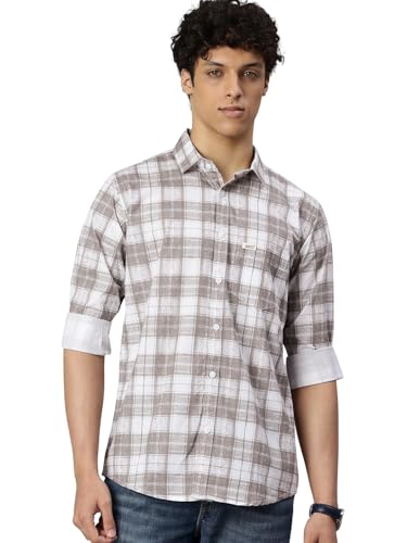 Image of Majestic Man Men's Pure Cotton Checkered Slim Fit Casual Shirt - Full Sleeve | Trendy & Comfortable