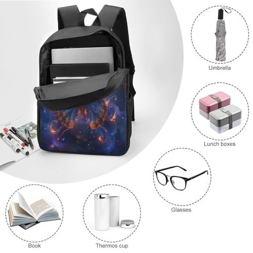 Sac à dos imprimé 3D papillon 43,2 cm haute capacité