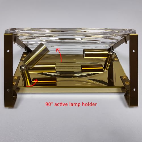 Image of Modern Crystal Wall Sconce Light Fixture 2-Light Gold Sconces Wall Lighting Indoor for Resturant Hallway Bedroom Living Room