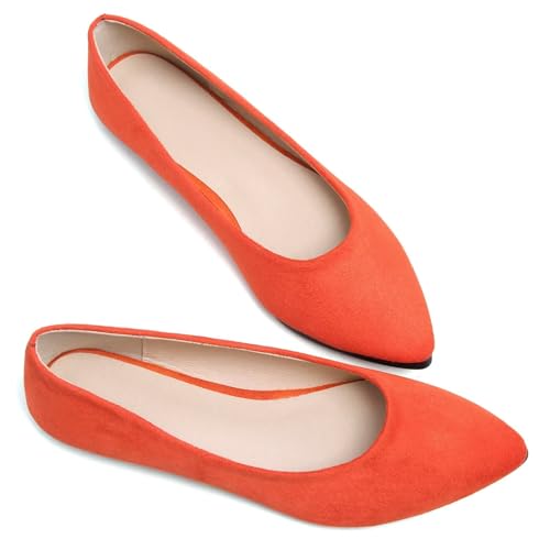 Image of Dear Time Women's Pointed Toe Ballet Flats Simple Casual Office Work Flats Slip-on Comfortable Shoes