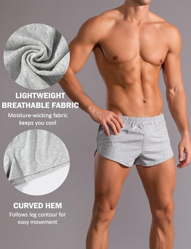 SEAUR Men's Soft Cotton Lounge Shorts Breathable Boxer Shorts Stretch Comfort Workout Trunks Bottom2