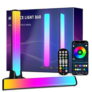 iodoo Smart LED Light Bars Desk RGB Gaming Accessories for Room, Smart Home Gaming Lights, RGBICWW APP and Remote Control TV Backlights with Scene Modes and Music Modes for Gaming (10in)