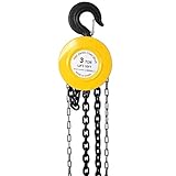 Donext 5 Ton Manual Chain Hoist, 11000LBS Capacity Manual Hand Chain Hoist with Forged Steel Hooks, Heavy Duty Construction Hoists for Warehouse Industrial Lifting Applications(Yellow)