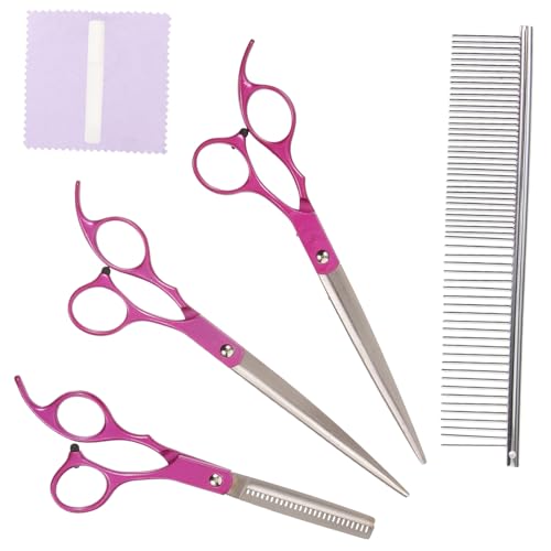 GALPADA 1 Set Pet Grooming Scissors Set Pet Grooming Tools Dog Shears Cat Dog Supply Cat Hair Trimmer Kitten Hair Scissor Rosy Stainless Steel
