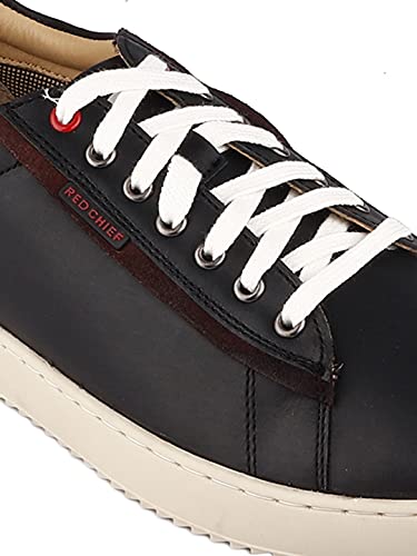 Image of Red Chief Black Leather Casual Shoes for Men RC3719