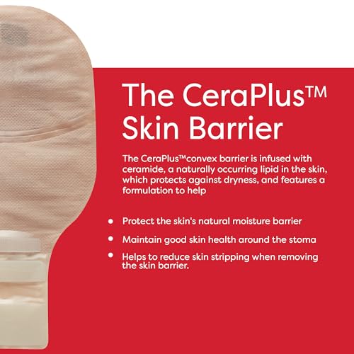 Image of Hollister 8931 CeraPlus Flat 1-Piece 12 inch Without Filter Drainable Ostomy Pouching System with Adhesive Border, 10 Pack, Cut-to-Fit up to 2-1 /2 inch (64 mm)