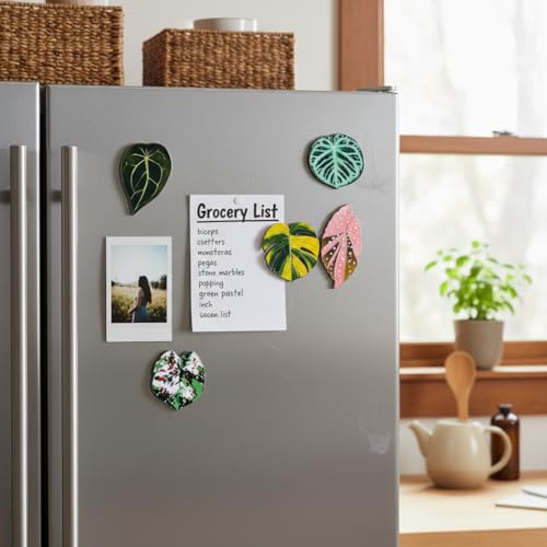 Set de 12 imanes decorativos para refrigerador en forma de hoja miniatura 5