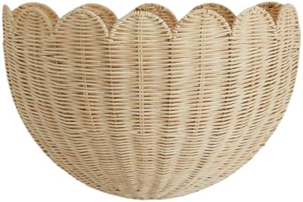Cesta De Pared Festoneada, Cestas De Flores De Ratán Ondulado, Ce...