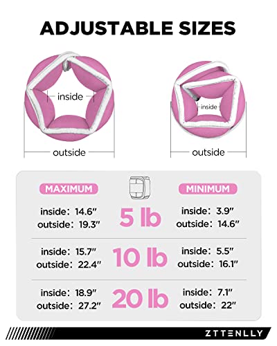 Image of Adjustable Ankle Weights for Women Men and Kids | 1 Pair 5 10 15 18 20 Lbs Leg Wrist Ankle Weight Straps for Yoga, Walking, Running, Aerobics, Gym, Dance, Pilates, Cardio