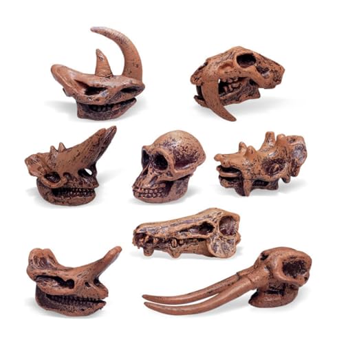 Image of 2inch Aquarium Decoration Realistic Animal Skulls Fish Tank Small Skull, Resin Skull Figurine Fish Shrimp Shelter Cave Hideout Turtle Hidden Tank Decoration,Mini Micro Landscaping Decor (8, Brown)