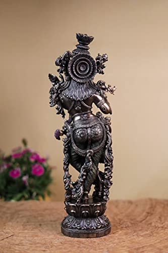 SHIVAJI ARTS Krishna Statue, Load Krishna Statue, 15" Hindu God, Gopal ji Statue, Love God, Krishna with Murli, Spiritual Gift, Standing Krishna
