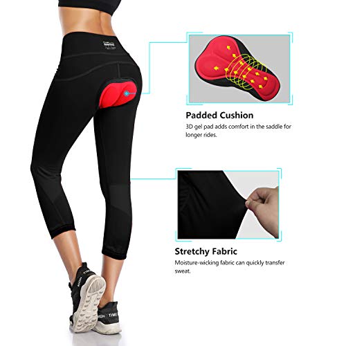image for DAYOUNG Women's Bike Tights 3D Padded Leggings Capri Cycling Bicycle B