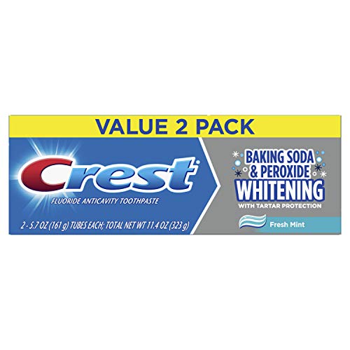 Crest Cavity & Tartar Protection Toothpaste Whitening Baking Soda & Peroxide 5.7 Ounce (Pack of 2)