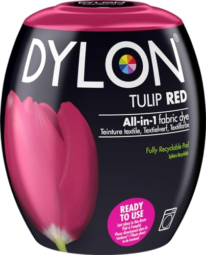 Dylon Washing Machine Fabric Dye Pod for Clothes & Soft Furnishings, 350g – Tulip Red